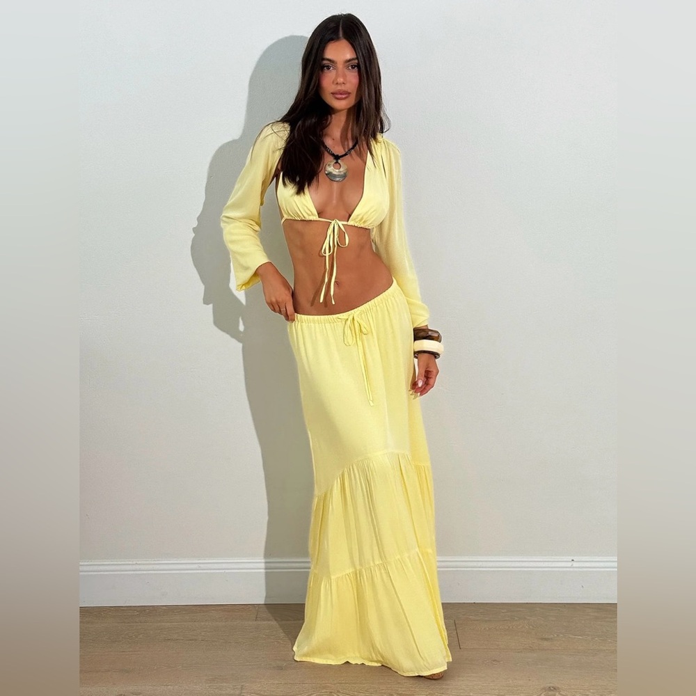 Tiger Mist Lemon Skirt and Top Set